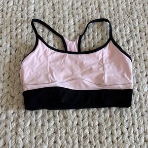 SOLID & STRIPED Pink and Black Sports Bra